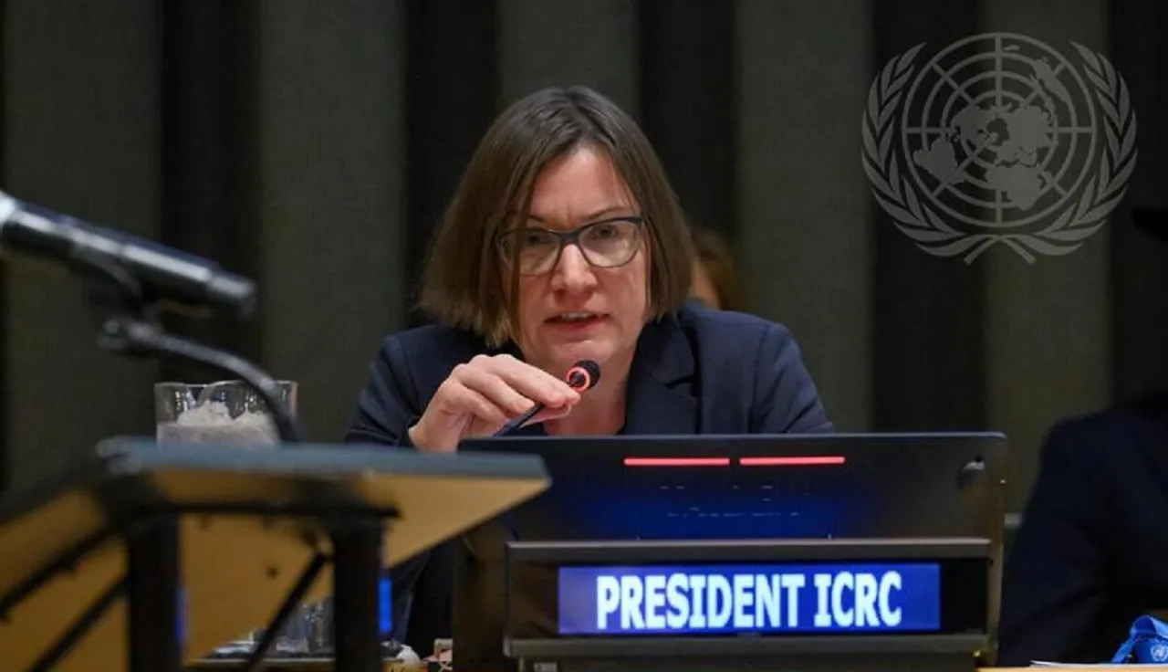 ICRC president, Mirjana Spoljaric, speaking at the UN.